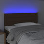 Voir la diapositive 3 : VIDAXL Tete de lit a LED Marron Fonce 100x5x78/88 cm Tissu