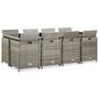 Voir la diapositive 3 : VIDAXL Ensemble a manger d'exterieur 13pcs et coussins poly rotin Gris