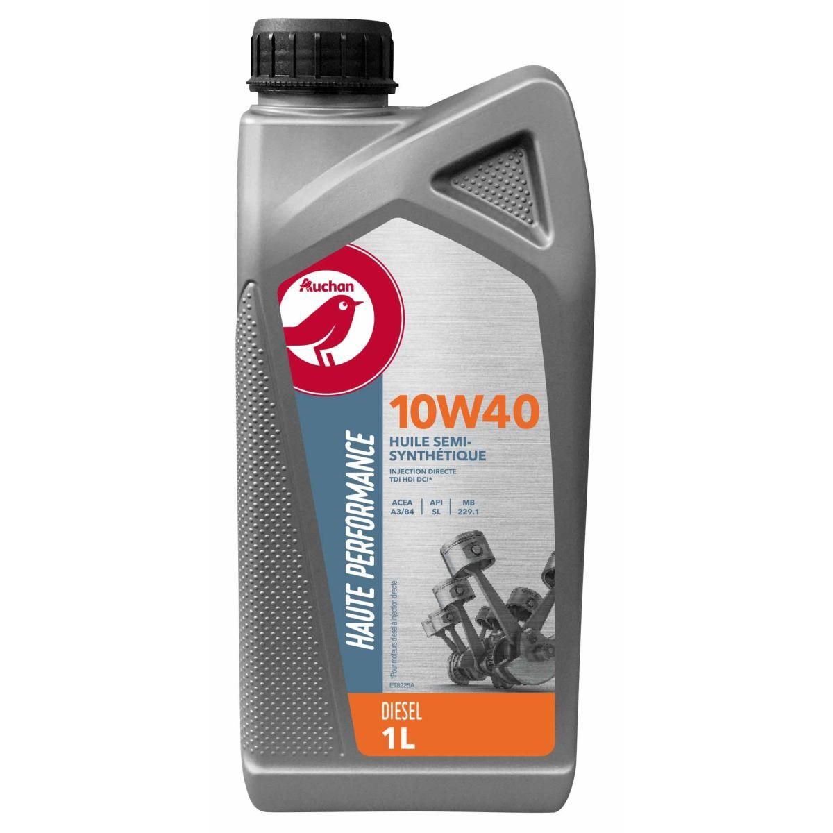 AUCHAN Huile semi synthétique pour turbo diesel 10W40 1 L