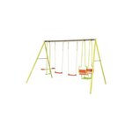 Trigano TRIGANO Portique MIRAPOU en metal - 2,20 m - 2 balancoires + 1 face a face + 1 nacelle