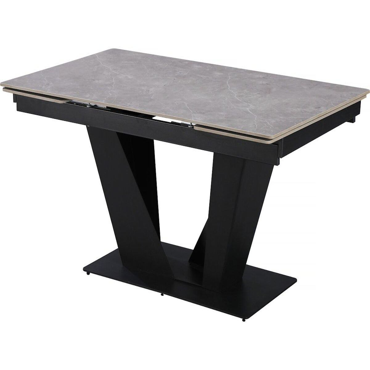 Habitat et Jardin Table à manger extensible en céramique - 160/240 cm - 6 à 10 personnes  Nova  - Gris marbré
