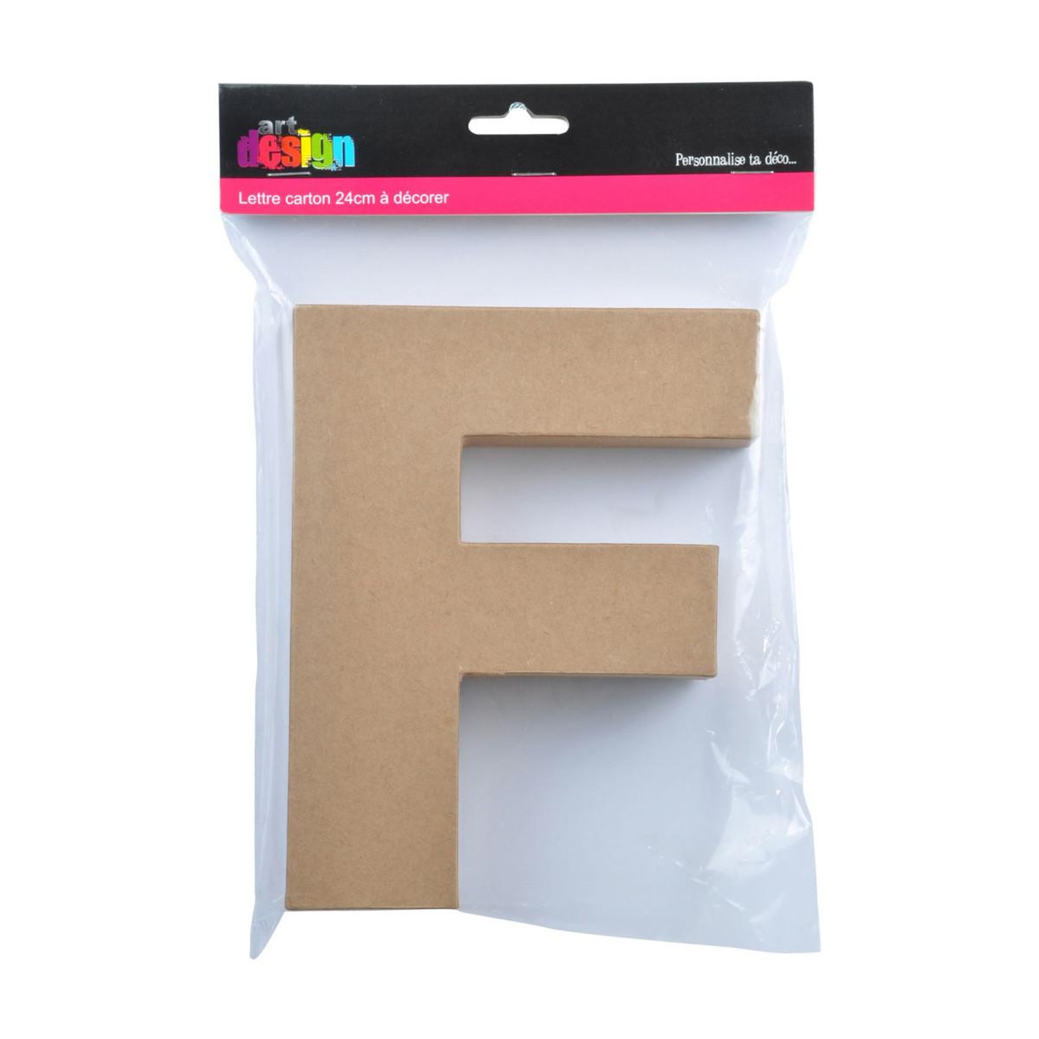 Voir la diapositive 2 : HOMEA Décoration Murale  Lettres Carton F  18cm Naturel