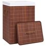 Voir la diapositive 3 : VIDAXL Panier a linge avec 2 sections bambou marron 72 L