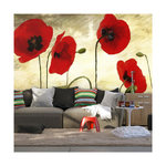 Paris Prix Papier Peint  Coquelicots Peints à l'acrylique. Coloris disponibles : Multicolore
