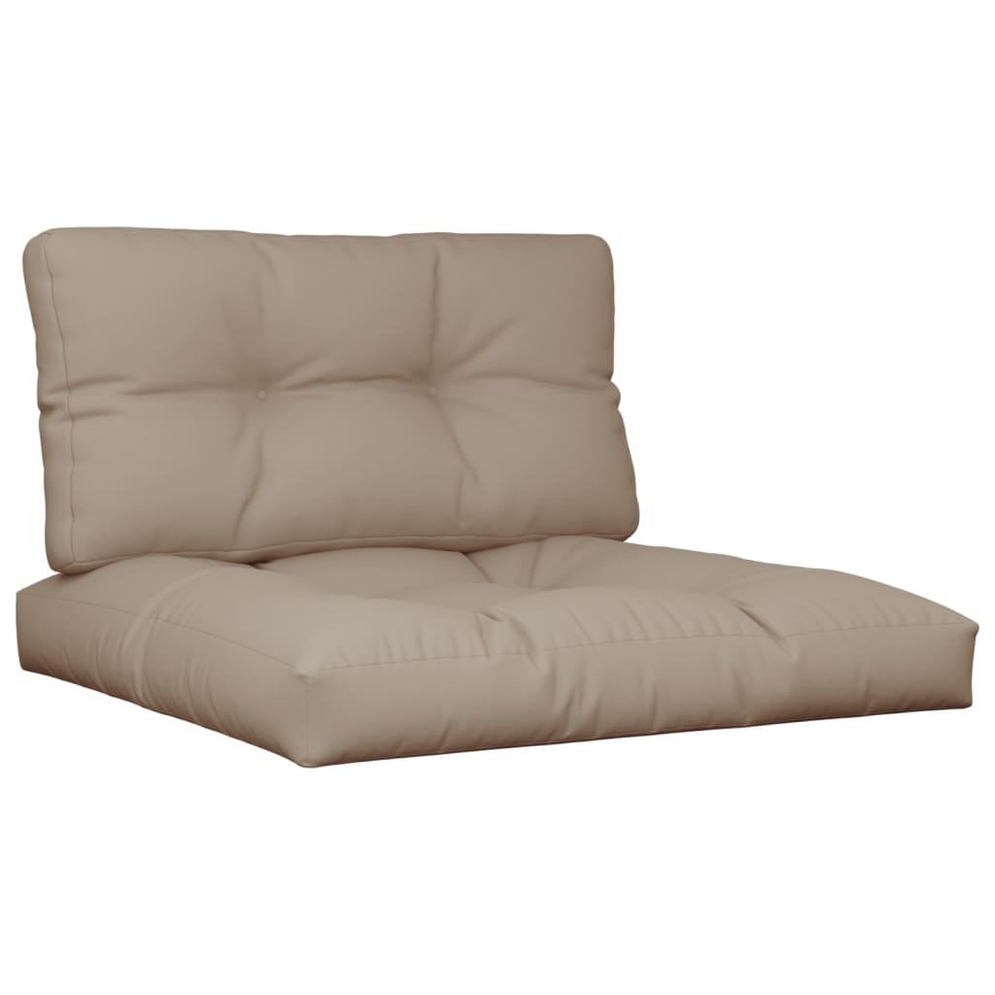 Voir la diapositive 2 : VIDAXL Coussins de palette lot de 2 taupe tissu