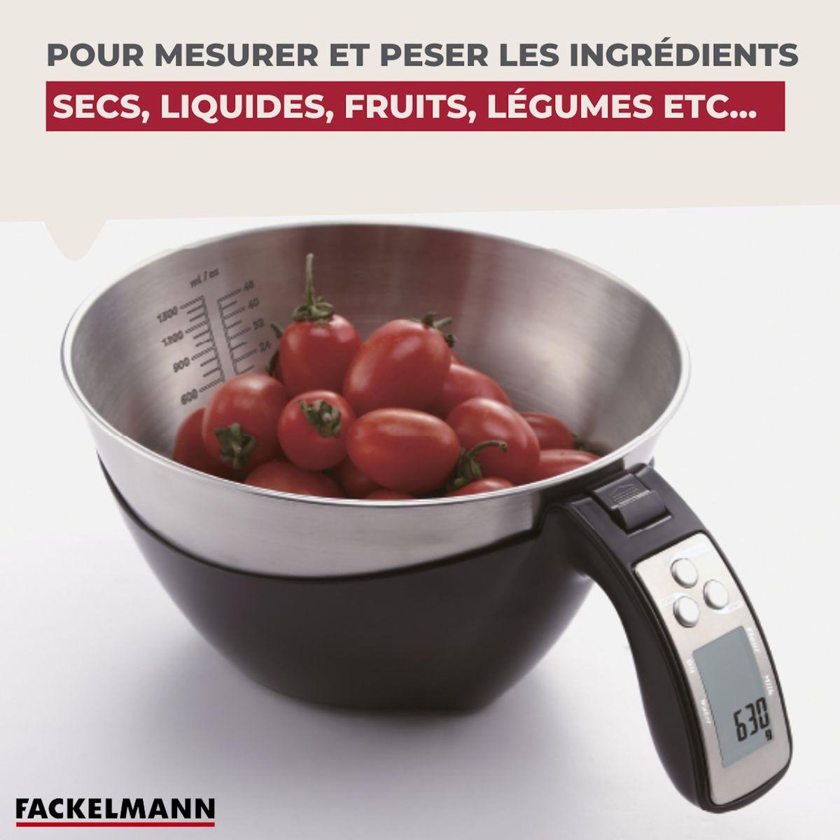 Fackelmann Balance de cuisine avec bol inox détachable Fackelmann
