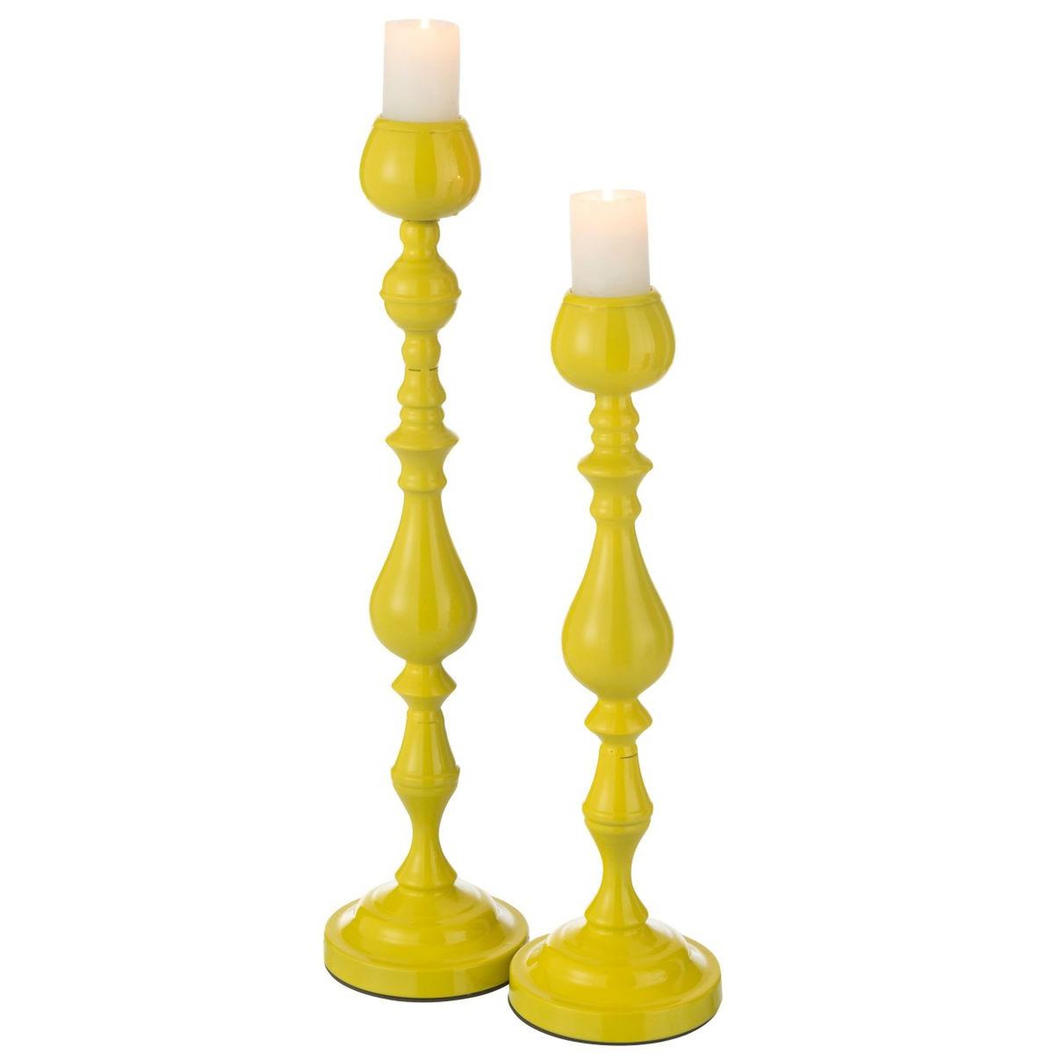 Voir la diapositive 4 : J-LINE Bougeoir en métal  monarchy  47cm jaune