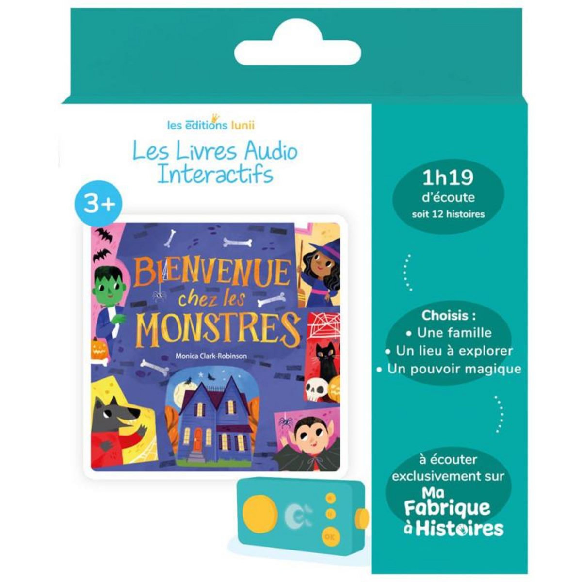 Lunii Livre audio Lunii Bienvenue chez les monstres pour conteuse d histoire Ma Fabrique à Histoire