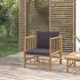 VIDAXL Canape de jardin avec coussins gris fonce bambou