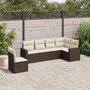 Voir la diapositive 1 : VIDAXL Salon de jardin avec coussins 6 pcs marron resine tressee