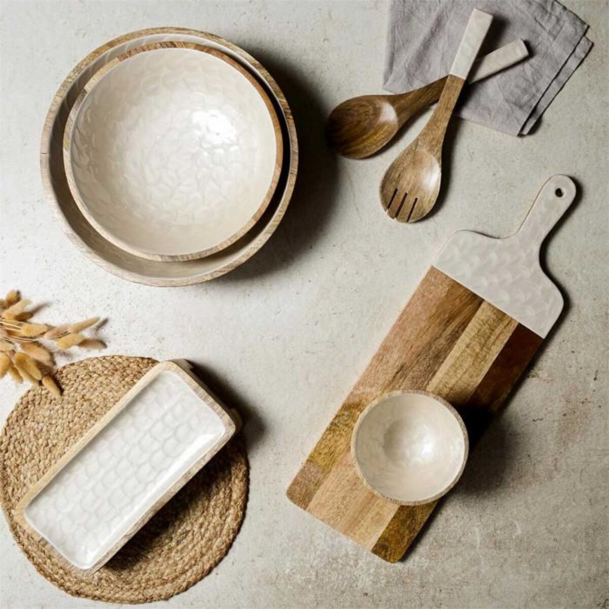 Paris Prix Couverts à Salade en Bois  Nerina  30cm Beige