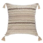 ATMOSPHERA Coussin Shine Carré avec Pompons 59x59cm - Beige