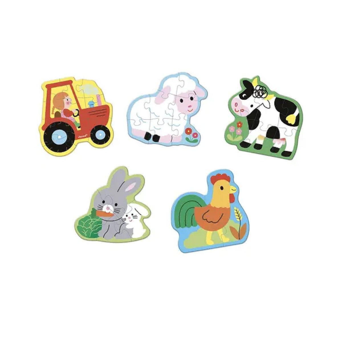 Juratoys-Janod 5 puzzles evolutifs Ferme