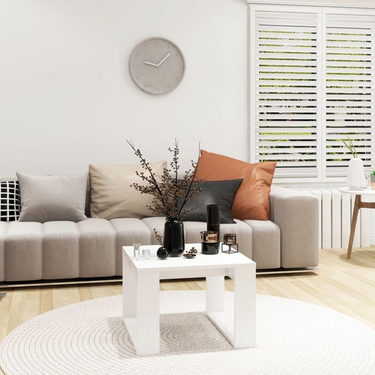 VIDAXL Table d'appoint Blanc 50x50x35 cm Bois d'ingenierie