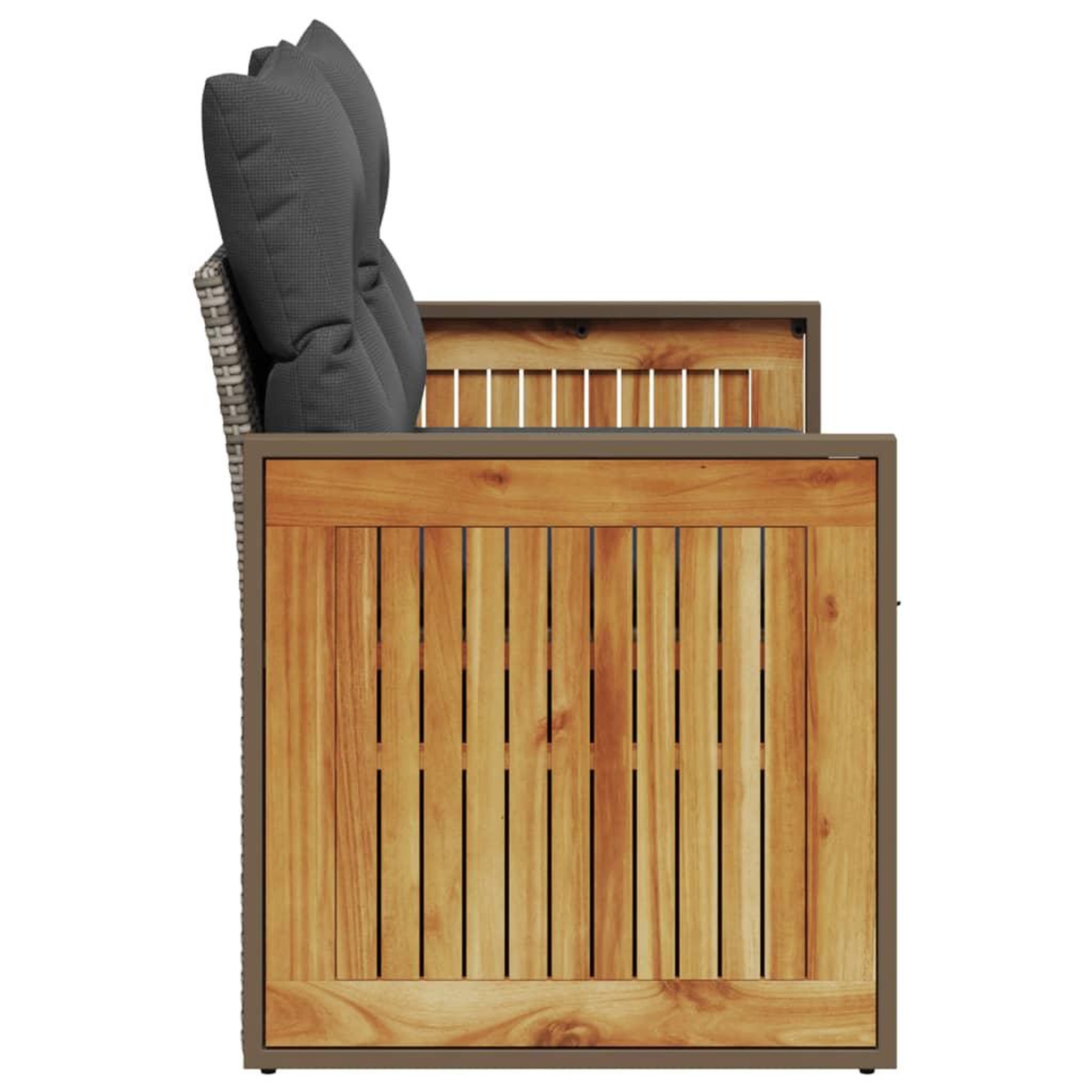 Voir la diapositive 5 : VIDAXL Canape de jardin 2 places avec coussins gris resine tressee