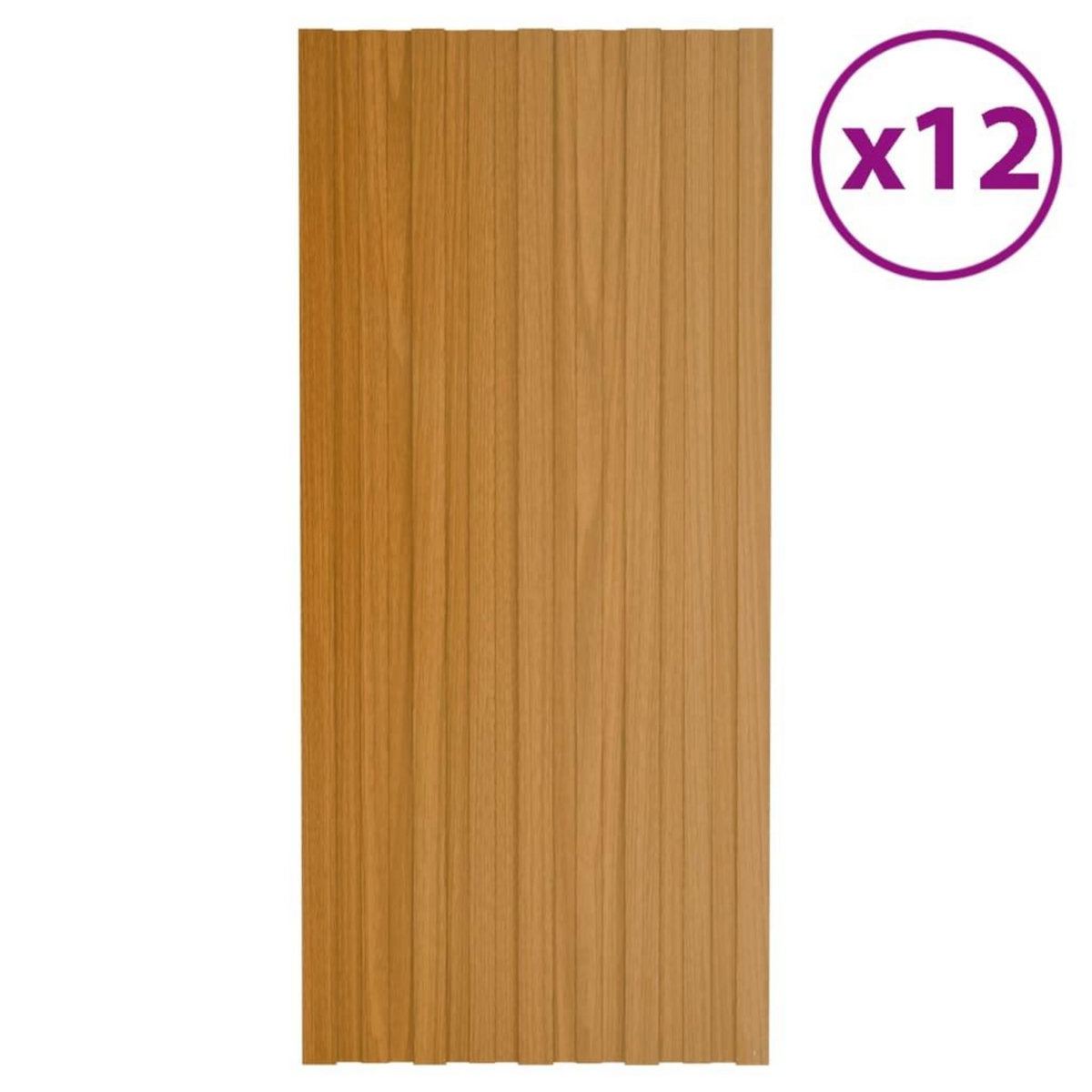 VIDAXL Panneaux de toiture 12 pcs acier galvanise naturel 100x45 cm