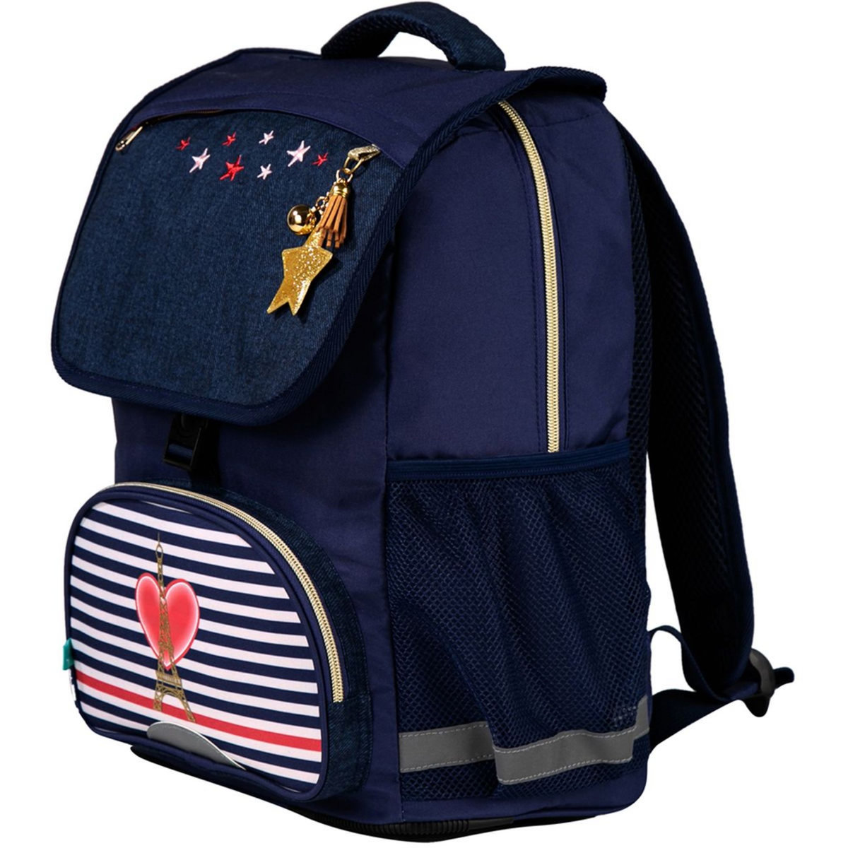 AUCHAN Sac à dos 2 compartiments 38 cm bleu Paris