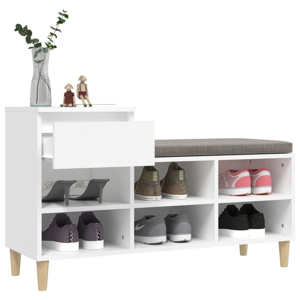 VIDAXL Armoire a chaussures Blanc 102x36x60 cm Bois d'ingenierie