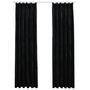 Voir la diapositive 2 : VIDAXL Rideaux occultants avec crochets 2 pcs Velours Noir 140x225 cm