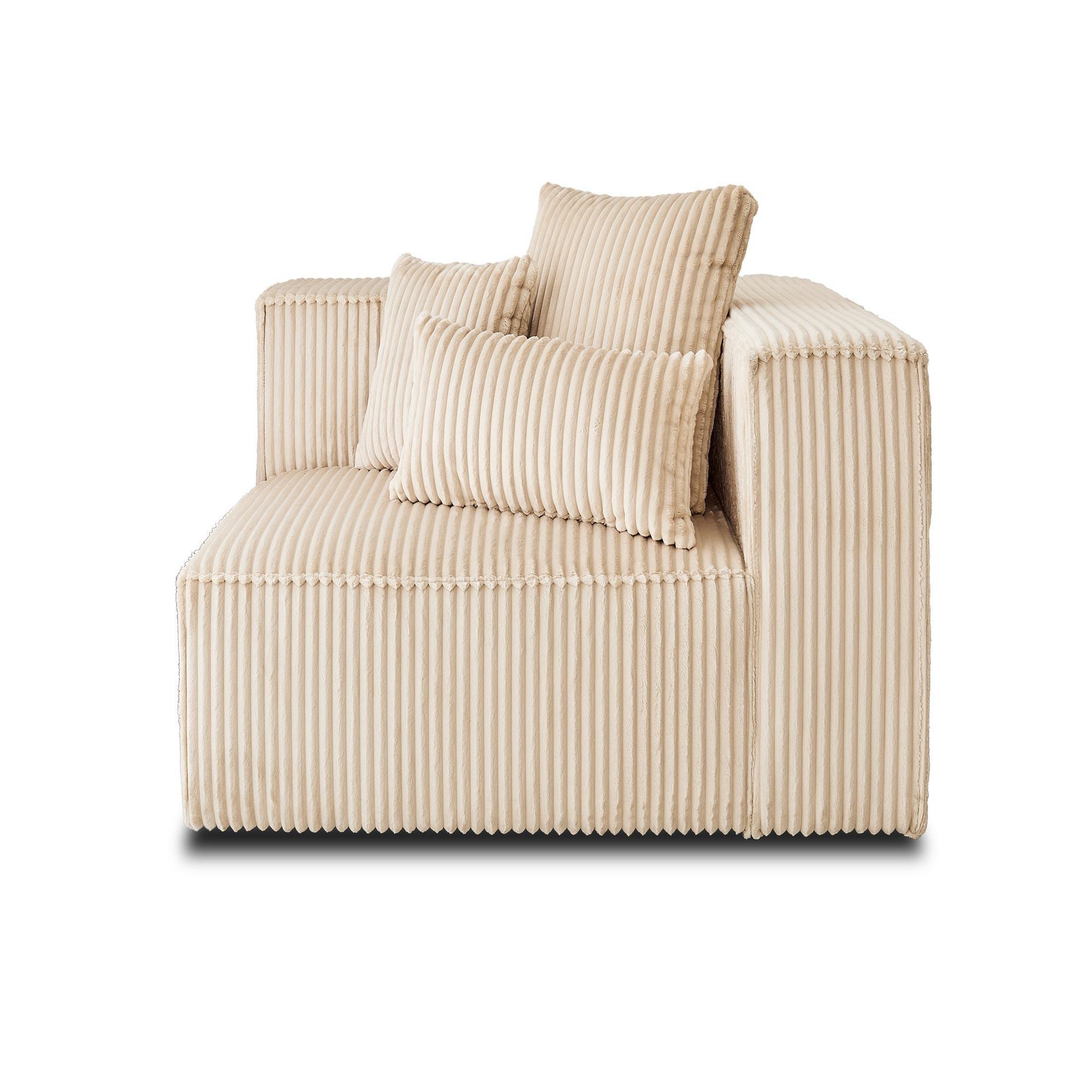 Voir la diapositive 5 : LISA DESIGN Colombine - module d'assise droit - en velours côtelé grosses côtes