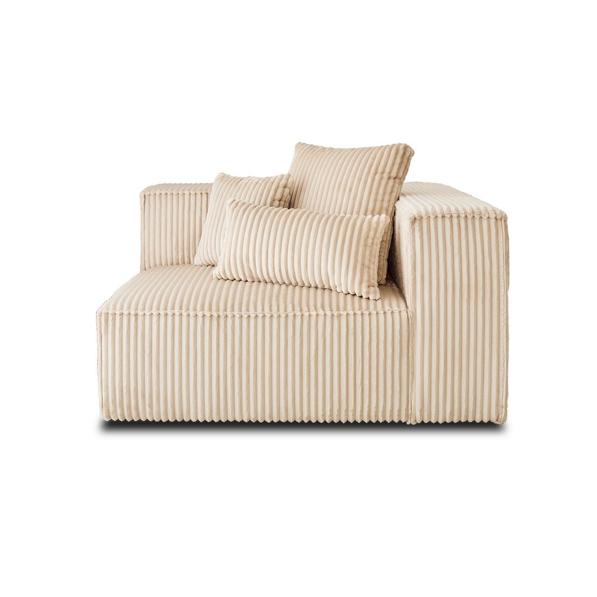 LISA DESIGN Colombine - module d'assise droit - en velours côtelé grosses côtes