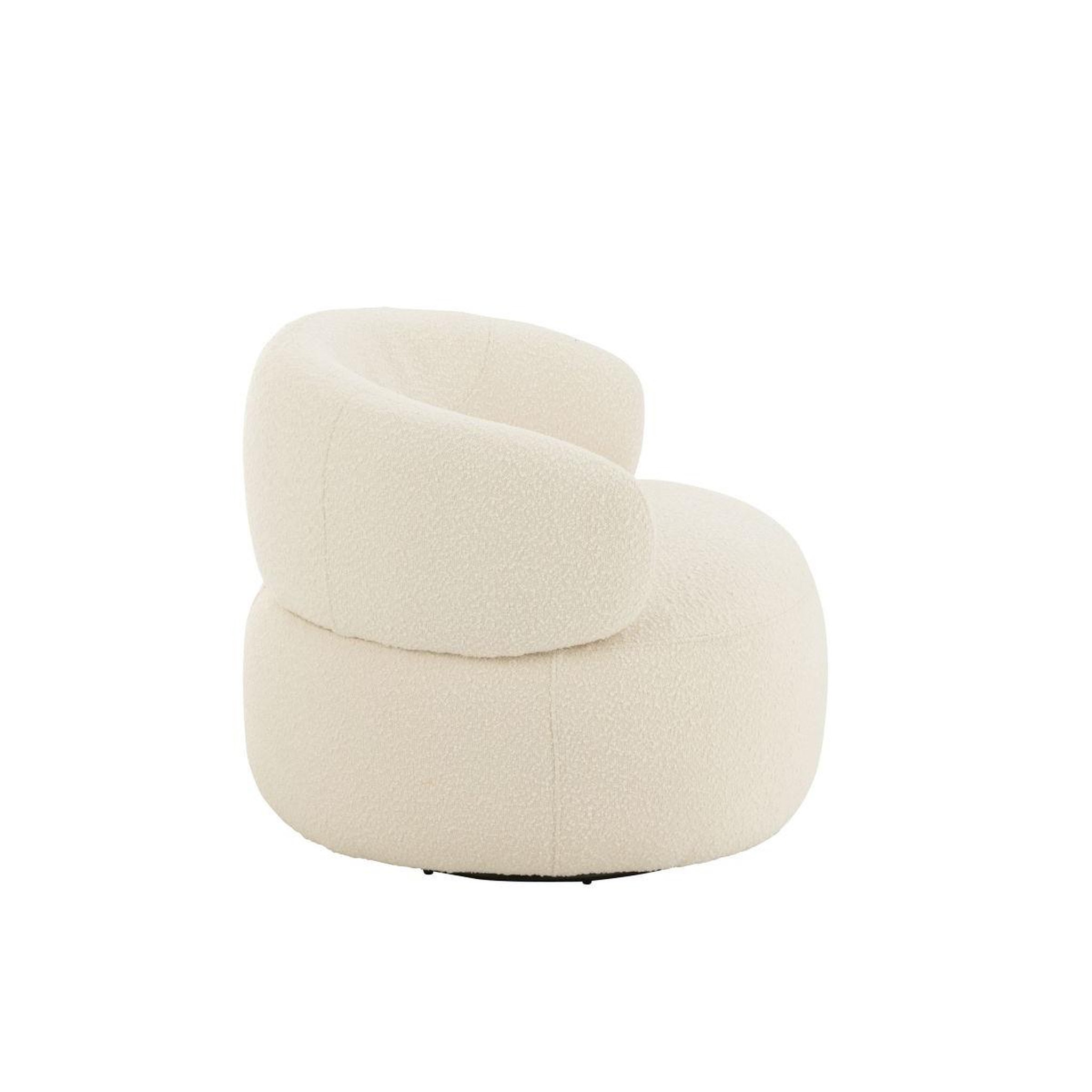 Voir la diapositive 3 : J-LINE Fauteuil Pivotant Rond  Cosy  85cm Écru