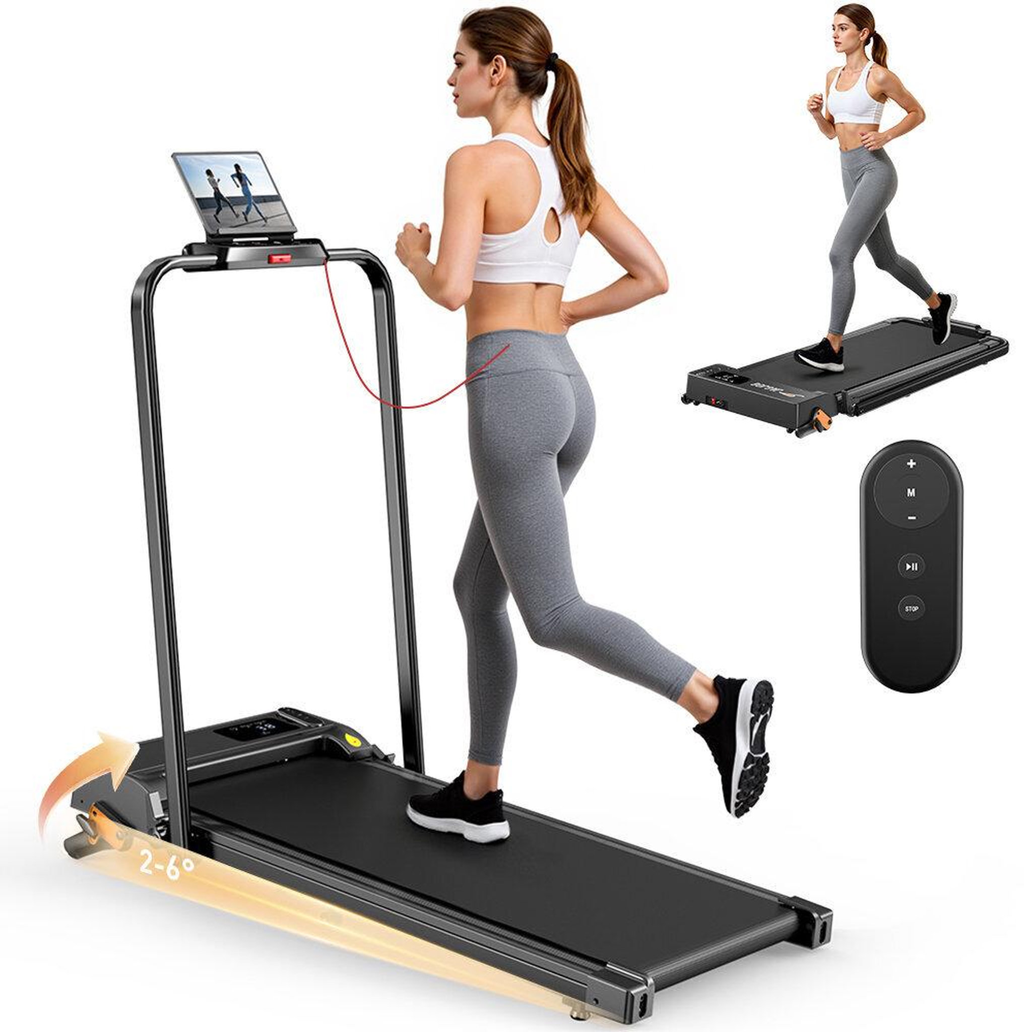 Voir la diapositive 2 : FORMILL Tapis roulant électrique pliable formill ft52, vitesse de 1 à 12 km/h, capacité de 120 kg