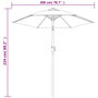 Voir la diapositive 6 : VIDAXL Parasol Taupe 200x224 cm Aluminium