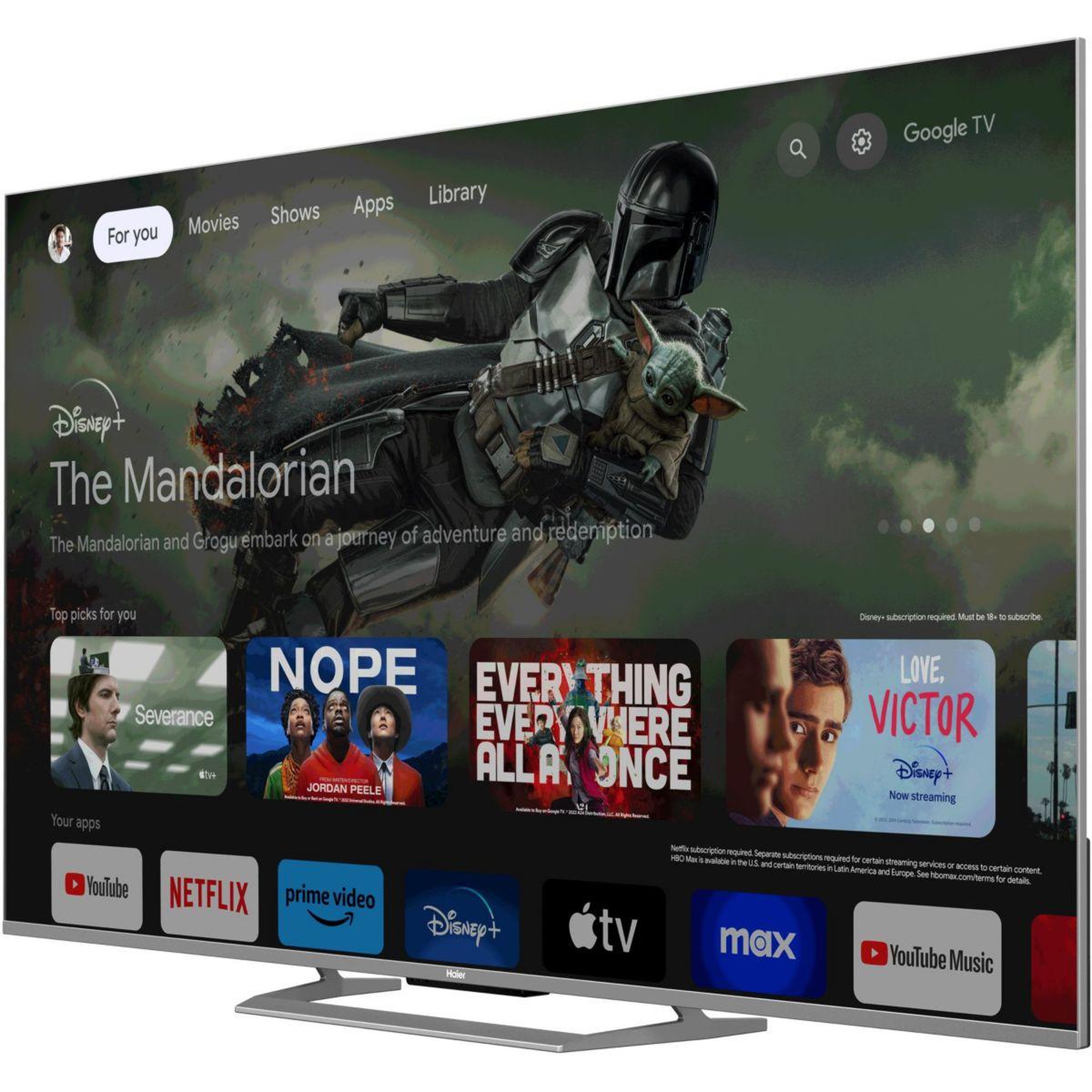 Voir la diapositive 2 : HAIER Tv mini led h65m90eux (2026) 65  (165 cm)