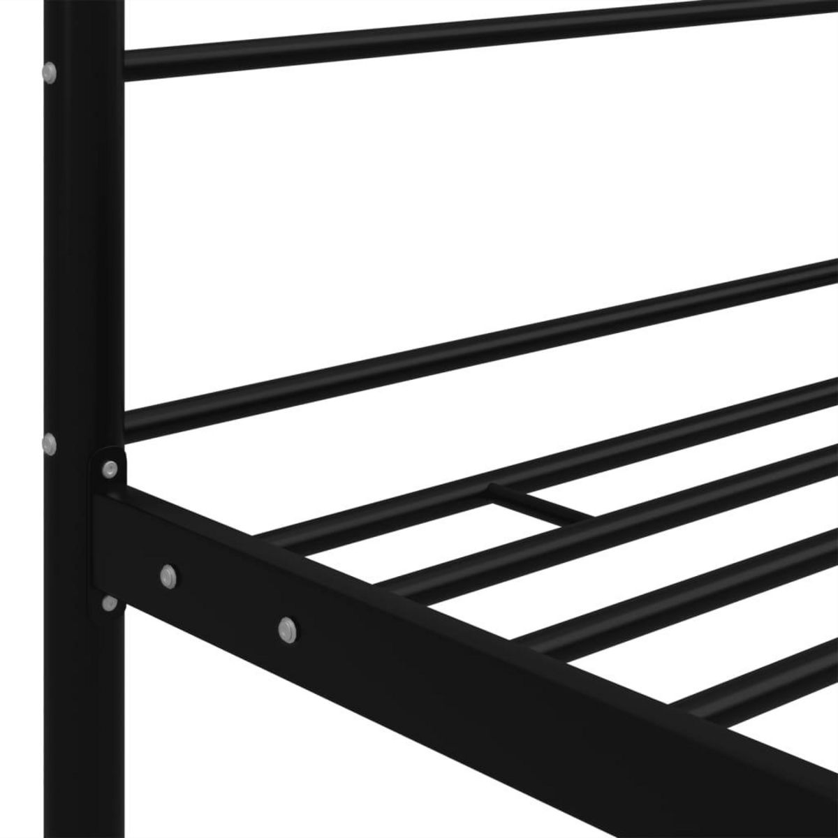VIDAXL Cadre de lit a baldaquin sans matelas noir 160x200 cm metal
