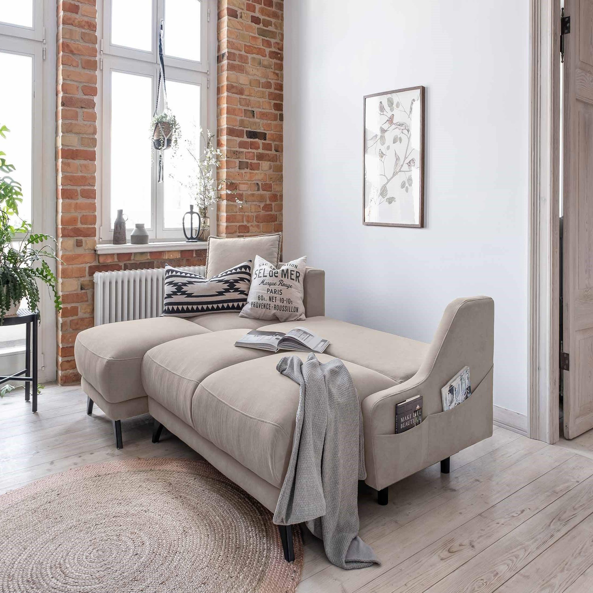 Voir la diapositive 2 : BEST MOBILIER Royal - canapé d'angle gauche - 4 places - convertible avec coffre - en velours