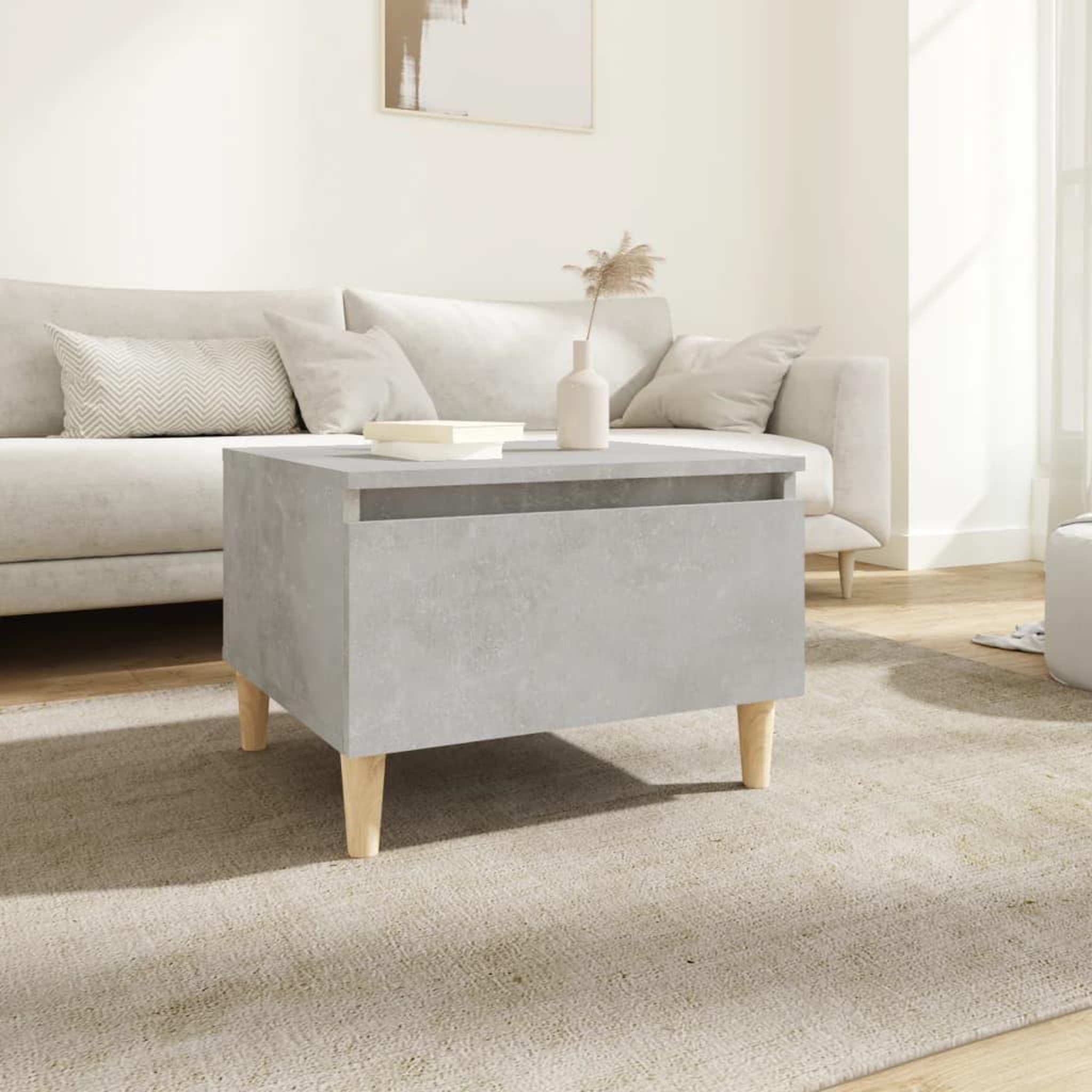 Voir la diapositive 1 : VIDAXL Table d'appoint Gris beton 50x46x35 cm Bois d'ingenierie