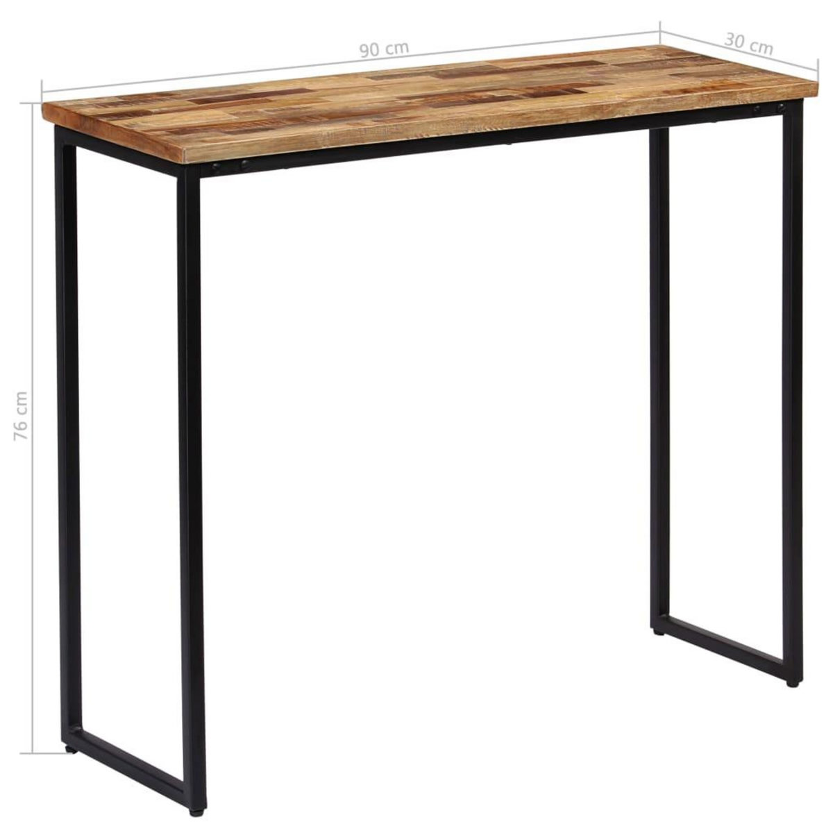 VIDAXL Table console Teck recycle massif 90 x 30 x 76 cm