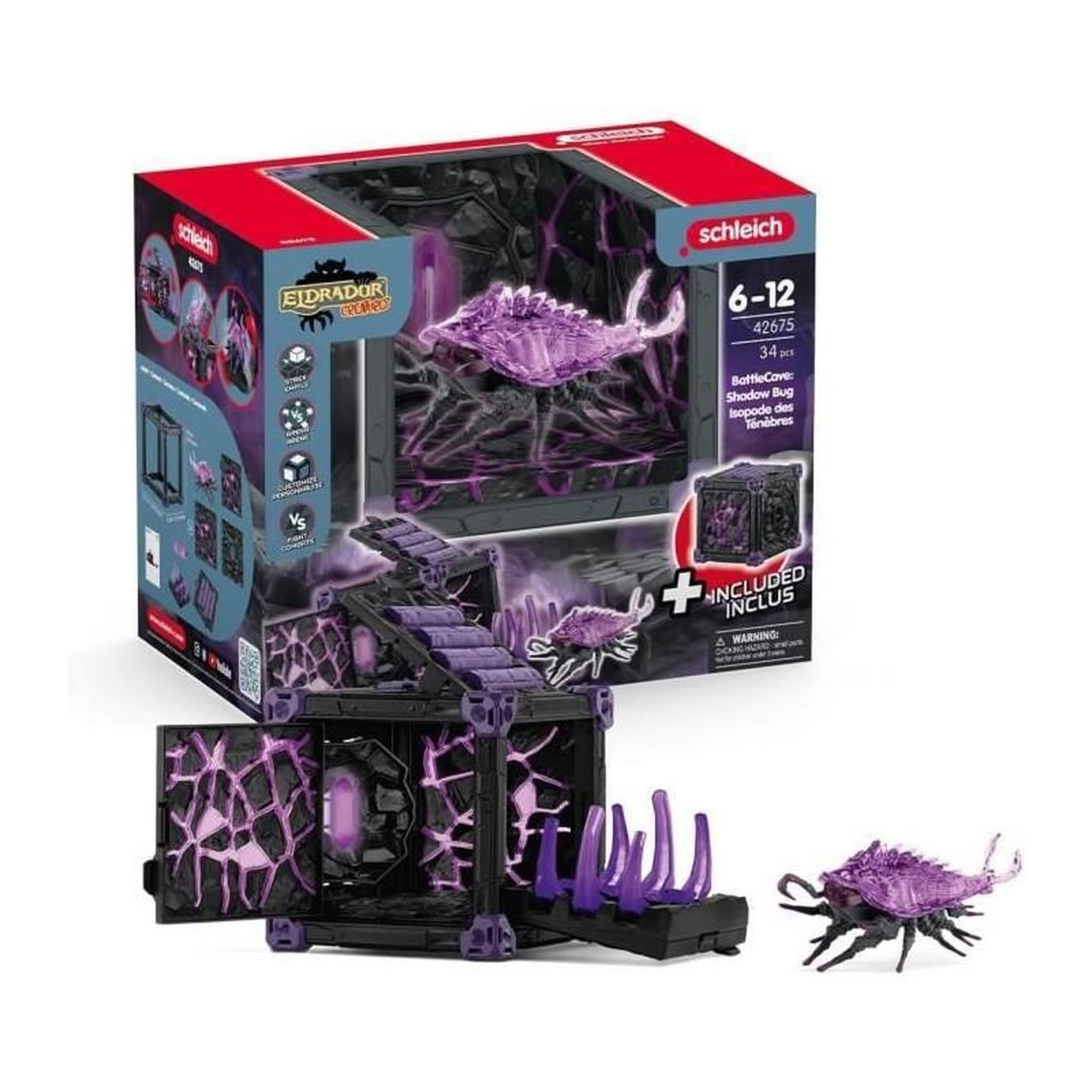 Schleich BattleCave Isopode des Ténebres, Extension de l'arene, SCHLEICH 42675 Eldrador Creatures, des 7 ans