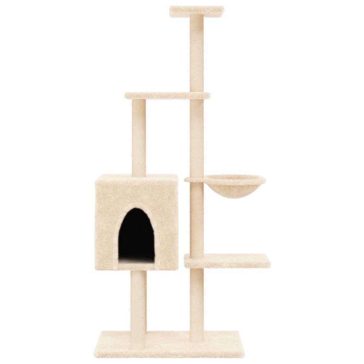 VIDAXL Arbre a chat avec griffoirs en sisal Creme 145 cm