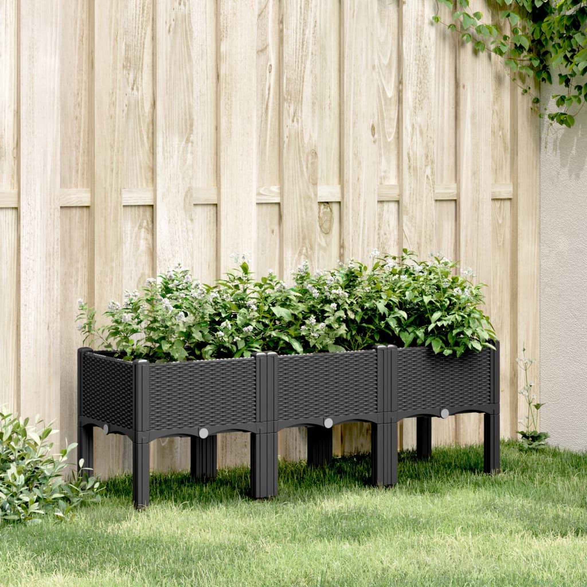 VIDAXL Jardiniere avec pieds noir 120x40x42 cm PP