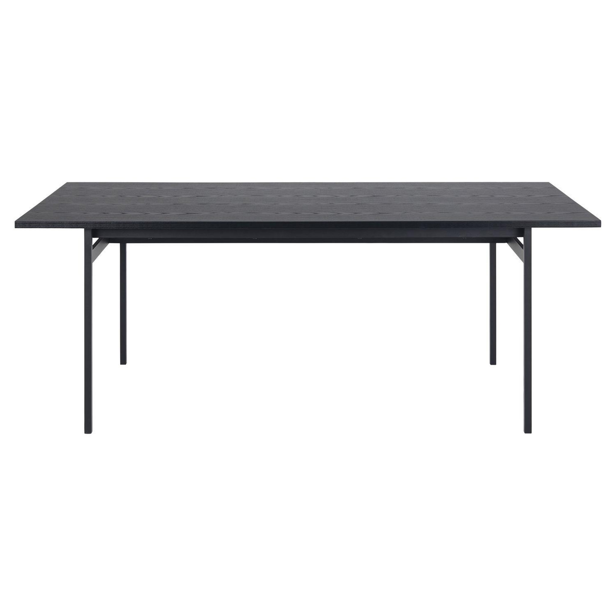 Voir la diapositive 3 : TOILINUX Table à manger en mélaminé et métal 4 à 6 convives - l. 200 cm - noir
