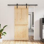VIDAXL Porte coulissante et kit de quincaillerie 85x210 cm pin massif