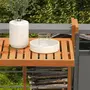 OUTSUNNY Table de balcon suspendue hauteur réglable dim. 68L x 65l x 40.5 -55H cm bois de sapin verni coloris teck