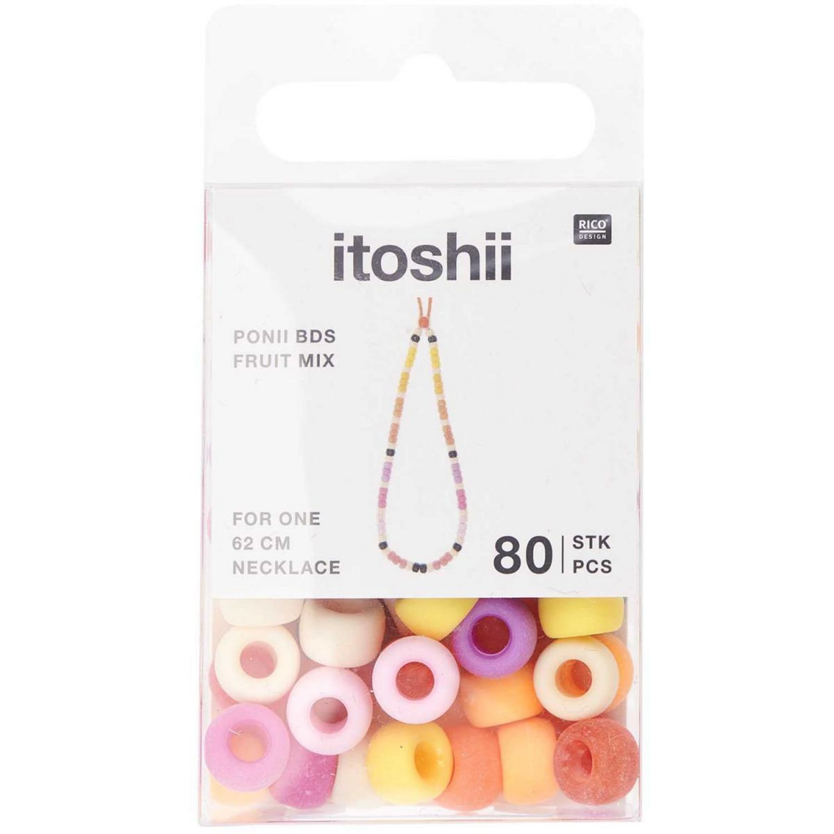 RICO DESIGN Itoshii pack 80 perles ponii fruit mix
