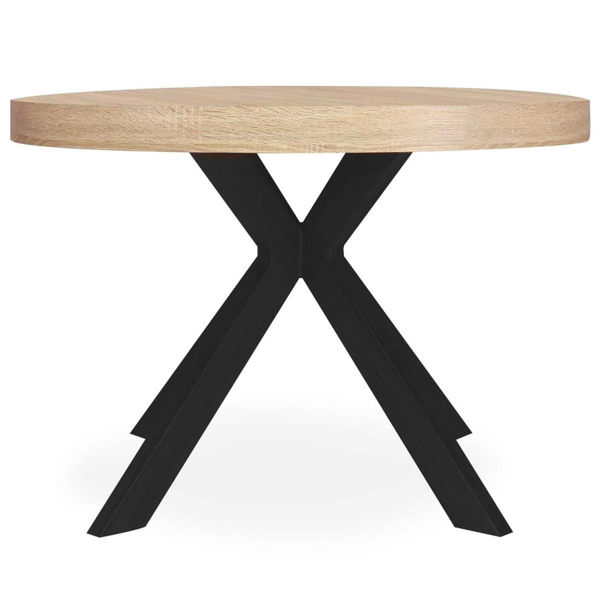 Voir la diapositive 3 : Paris Prix Table ronde extensible  zefane  160-260cm noir & chêne