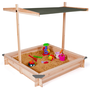 Voir la diapositive 5 : ID MARKET Bac à sable KIDS bois avec toit ouvrant gris