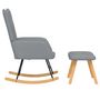 Voir la diapositive 4 : VIDAXL Chaise a bascule avec tabouret Gris clair Tissu