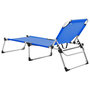 Voir la diapositive 5 : VIDAXL Chaise longue pliable extra haute pour seniors Bleu Aluminium