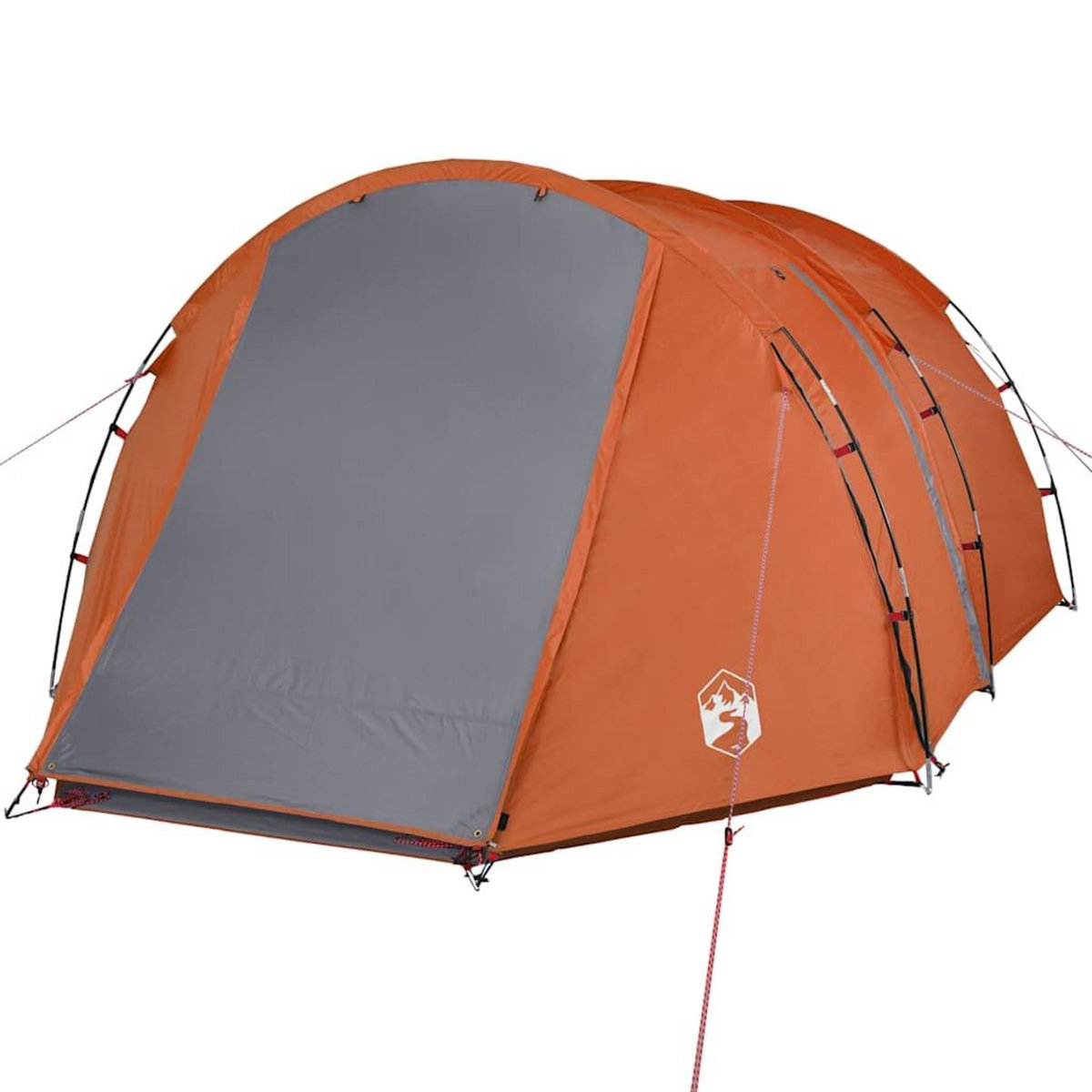 VIDAXL Tente de camping tunnel 4 personnes gris et orange impermeable