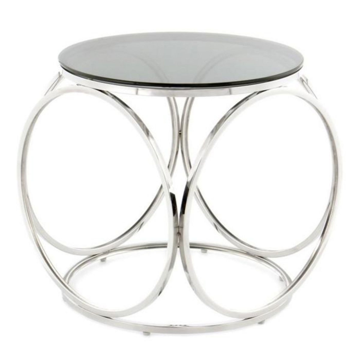 Paris Prix Table d'Appoint Design  Whitney  52cm Noir & Argent