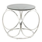 Paris Prix Table d'Appoint Design  Whitney  52cm Noir & Argent