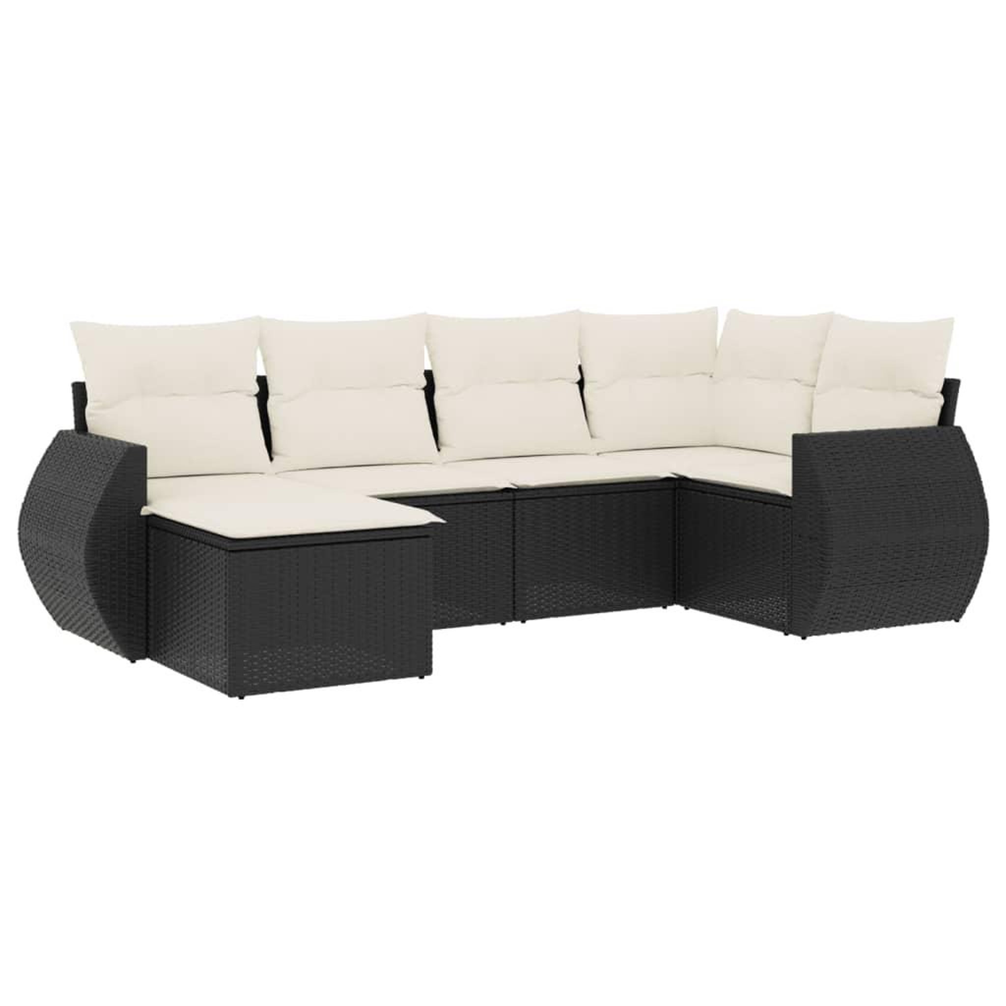Voir la diapositive 2 : VIDAXL Salon de jardin 6 pcs avec coussins noir resine tressee