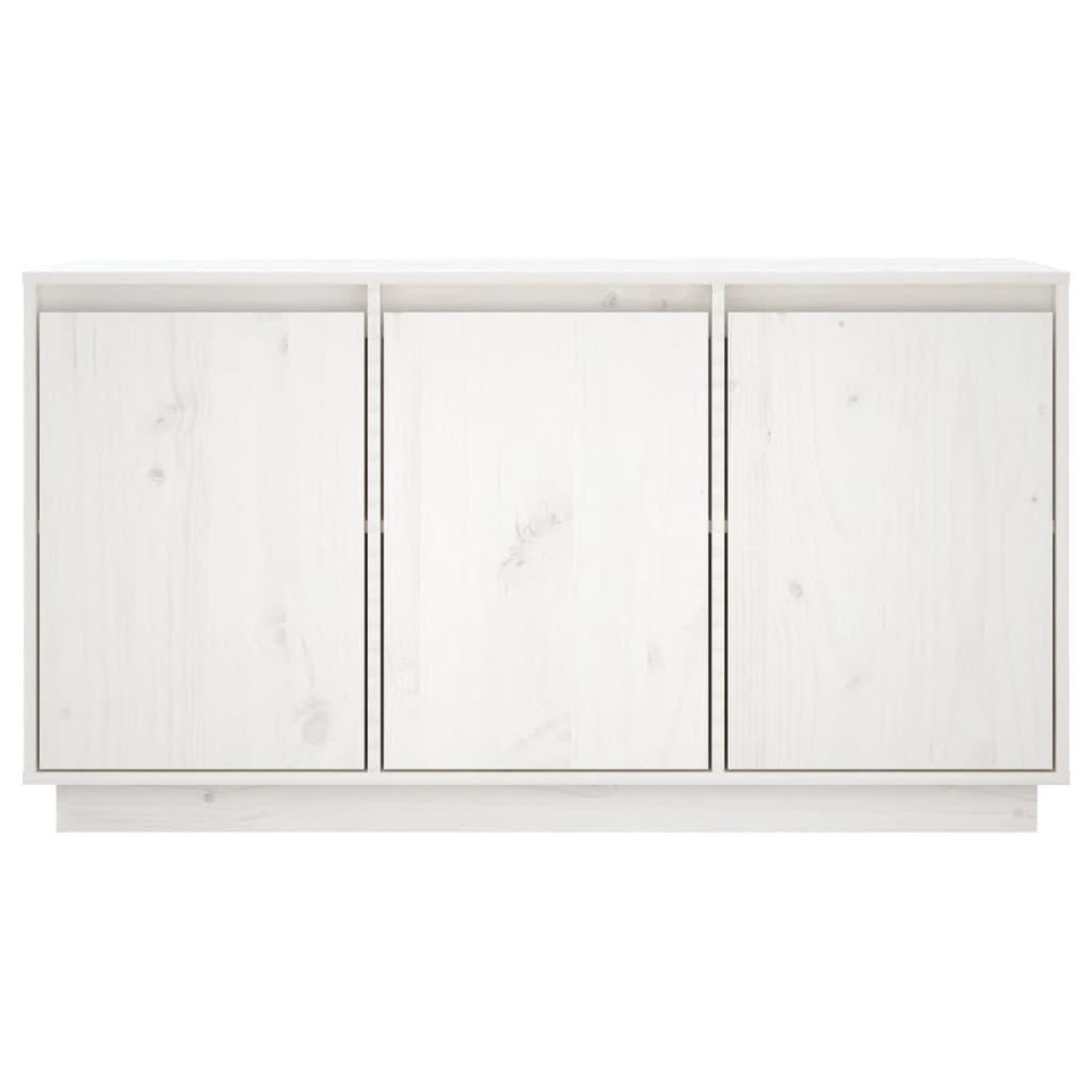 Voir la diapositive 3 : VIDAXL Buffet Blanc 111x34x60 cm Bois massif de pin