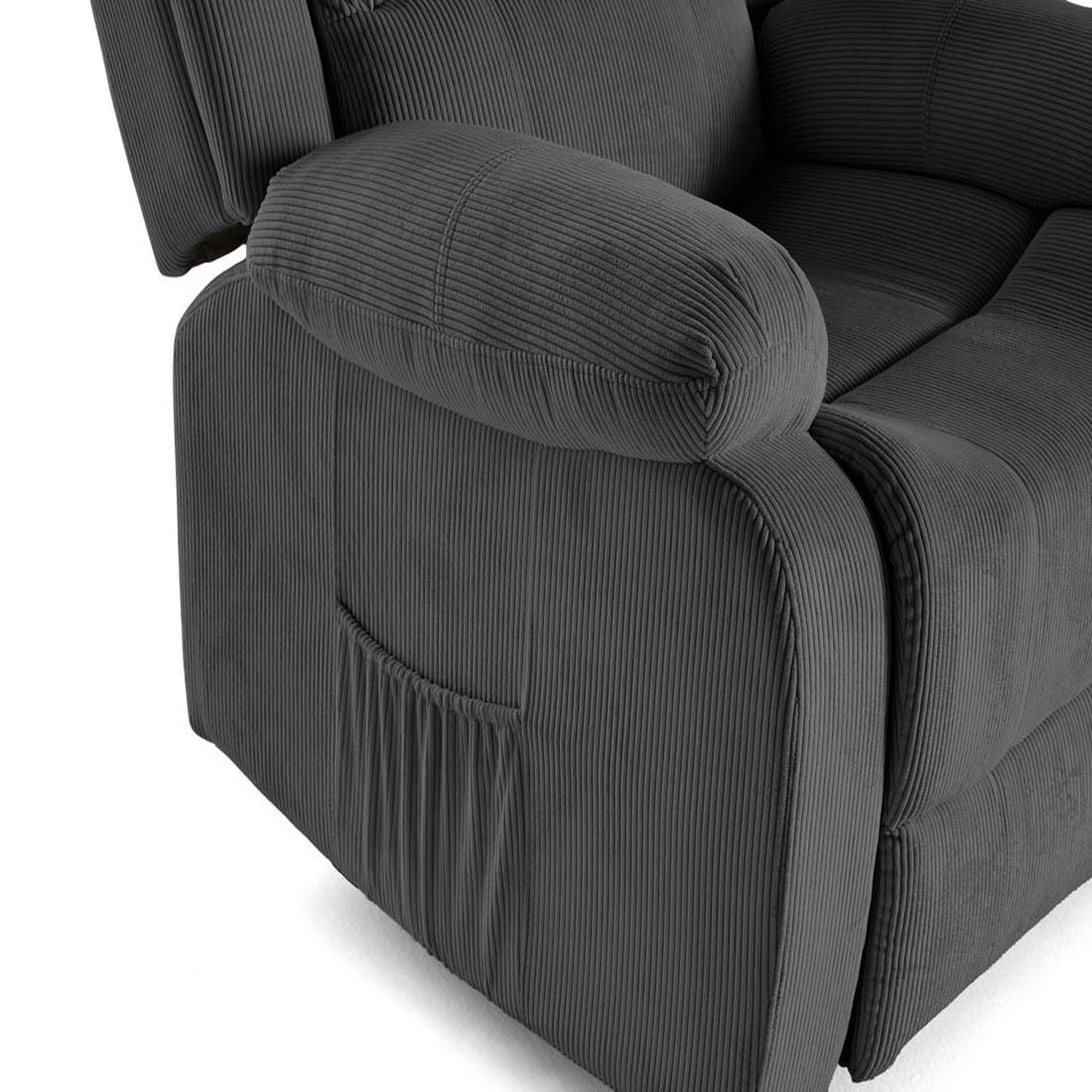 Voir la diapositive 4 : BEST MOBILIER Armand - fauteuil relax électrique en velours côtelé